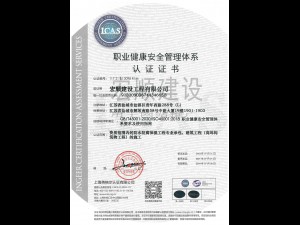 職業(yè)管理體系認證書(shū)